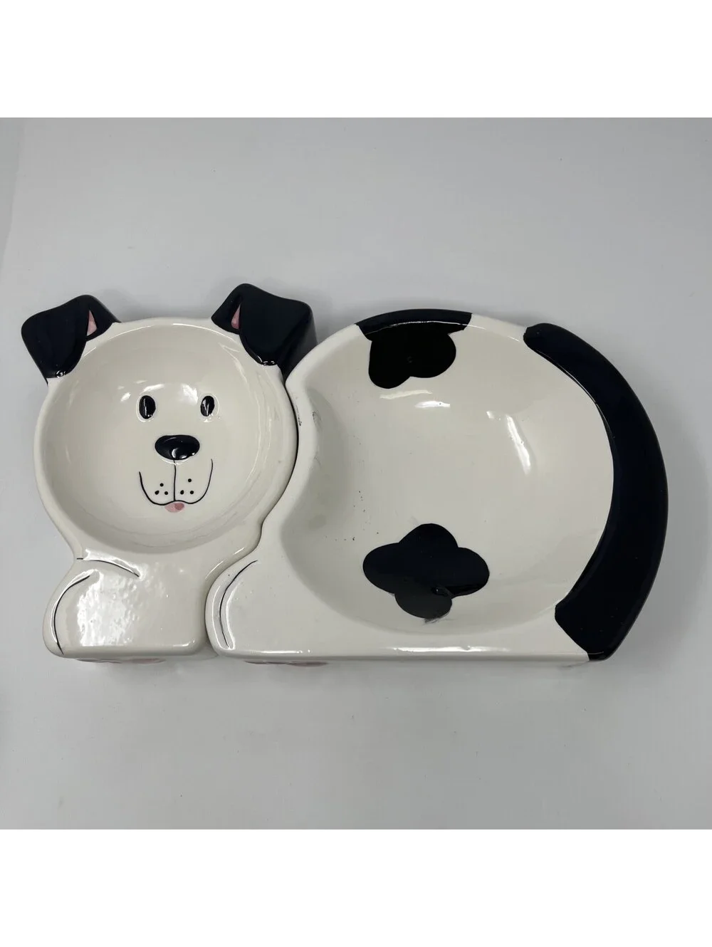 Ceramic Dog Feeding Bowls Set 2 Piece Puppy Pet Food Water Dish In Box